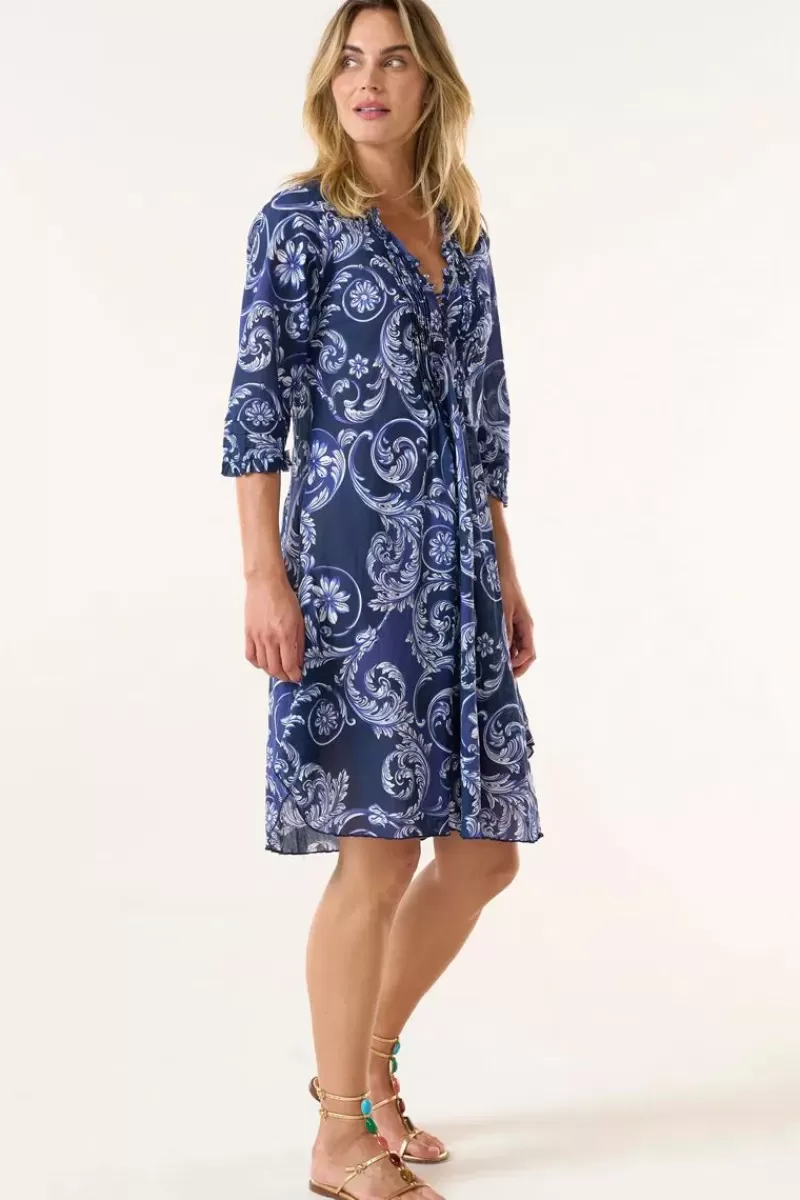 ONE SEASON Beco Middy Poppy Dress In Navy