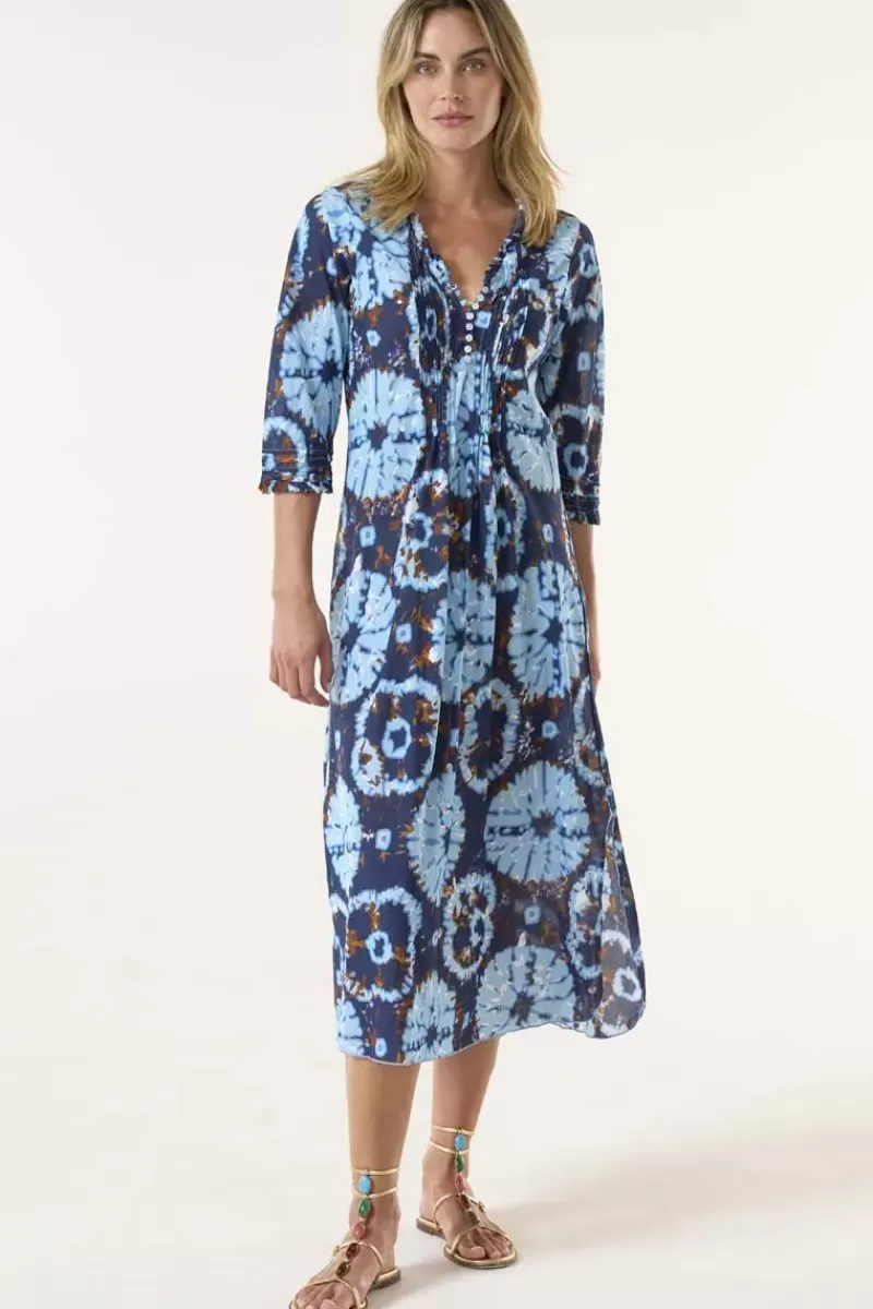 ONE SEASON Comogli Long Poppy Dress In Navy