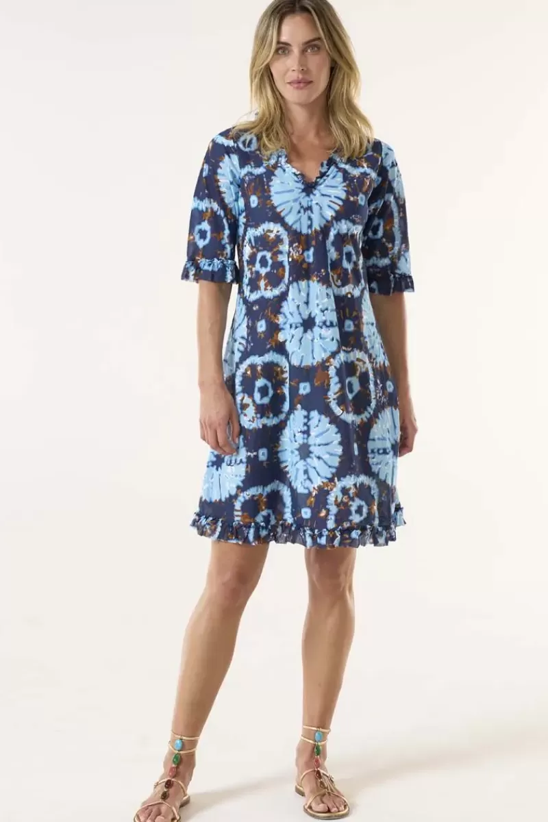 ONE SEASON Comogli Middy Indi Dress In Navy