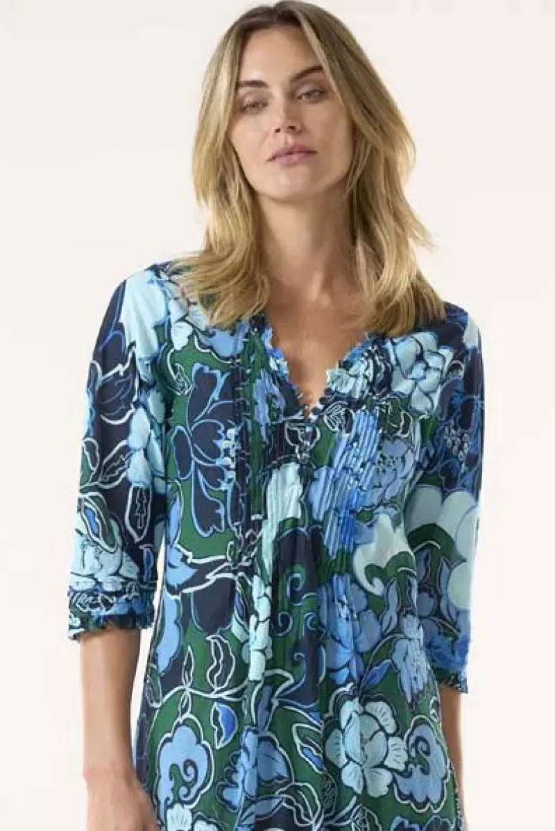 ONE SEASON Lefkada Middy Poppy Dress In Navy