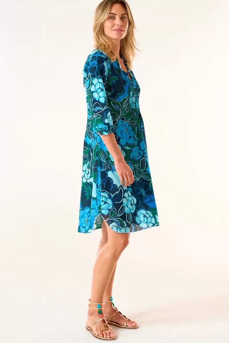 ONE SEASON Lefkada Middy Poppy Dress In Navy