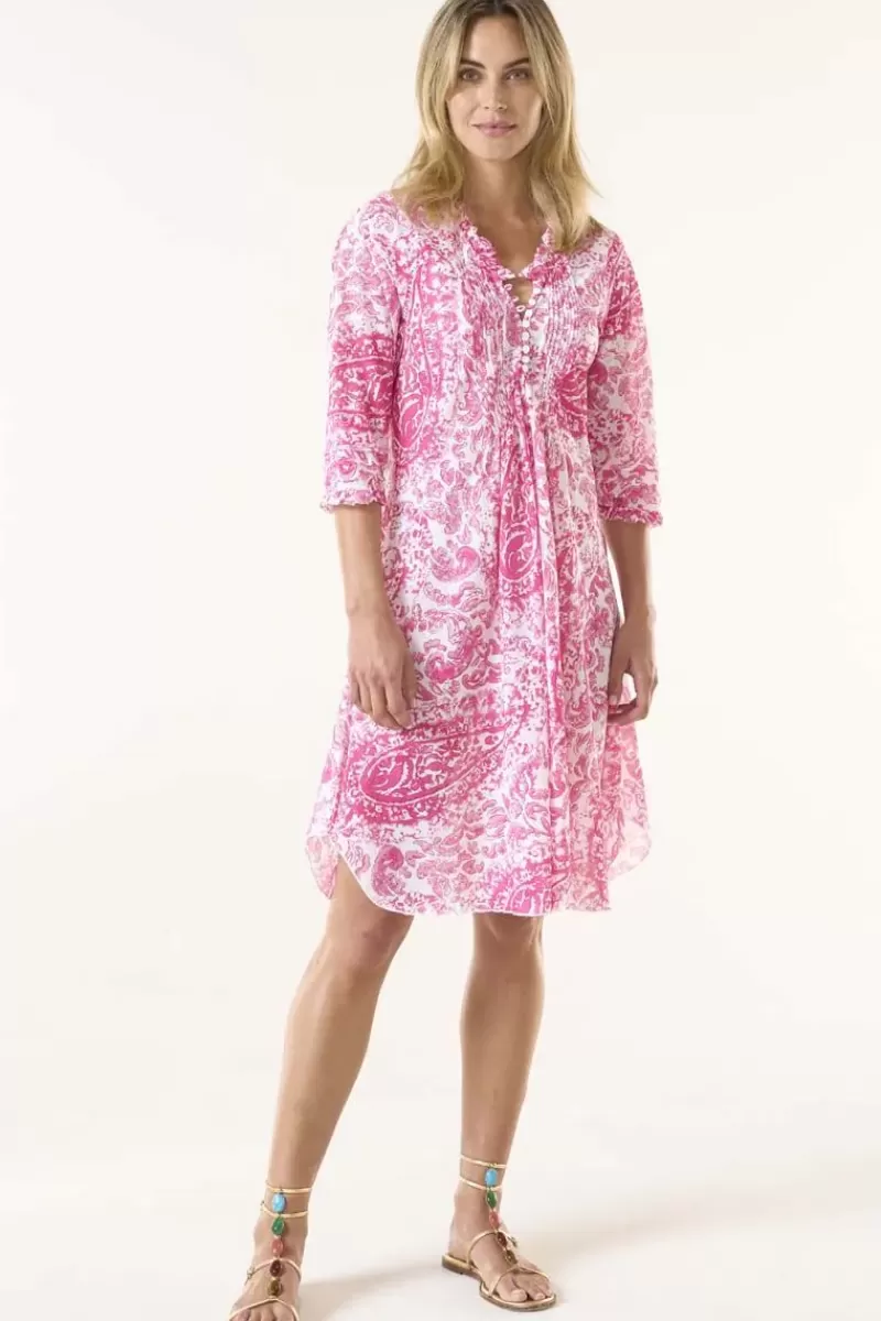 ONE SEASON Middy Poppy Dress In Hydra Pink