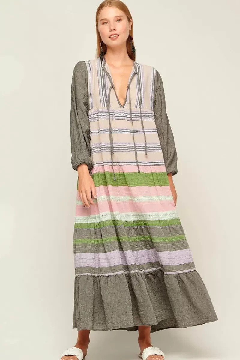 PEARL & CAVIAR Handwoven Zakar Maxi Dress In Multi