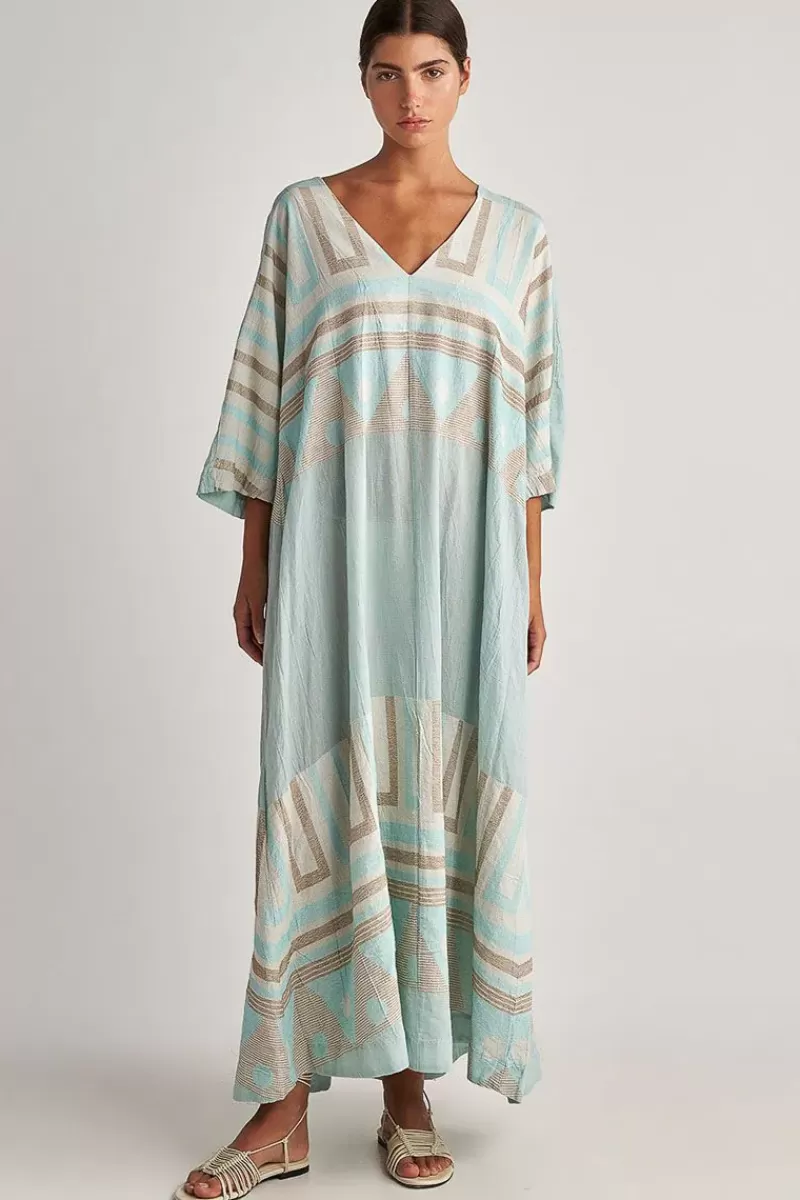 PEARL & CAVIAR Pearl And Caviar Zakar Sifnos Maxi Dress In Aqua