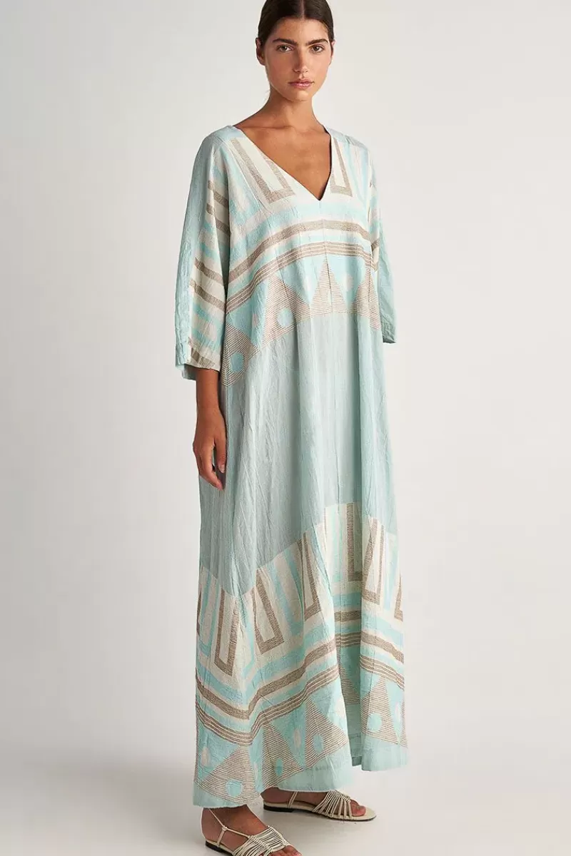 PEARL & CAVIAR Pearl And Caviar Zakar Sifnos Maxi Dress In Aqua