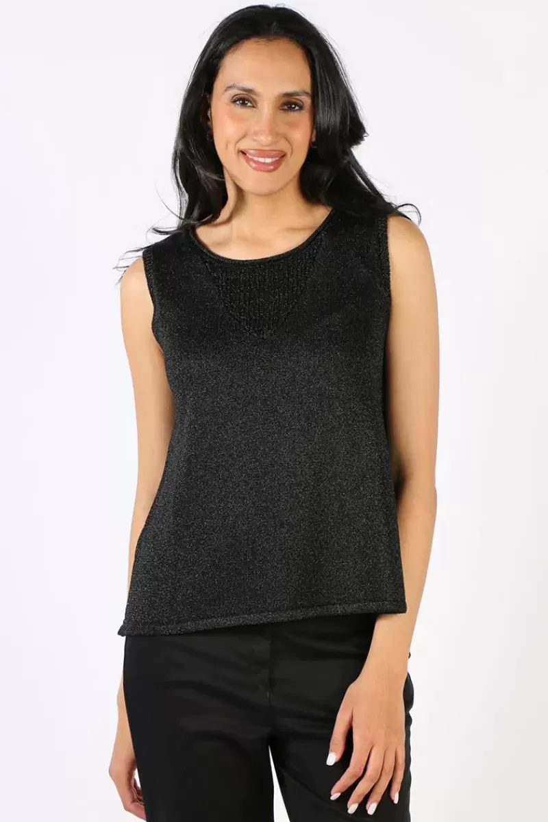 PING PONG Sleeveless Top In Black