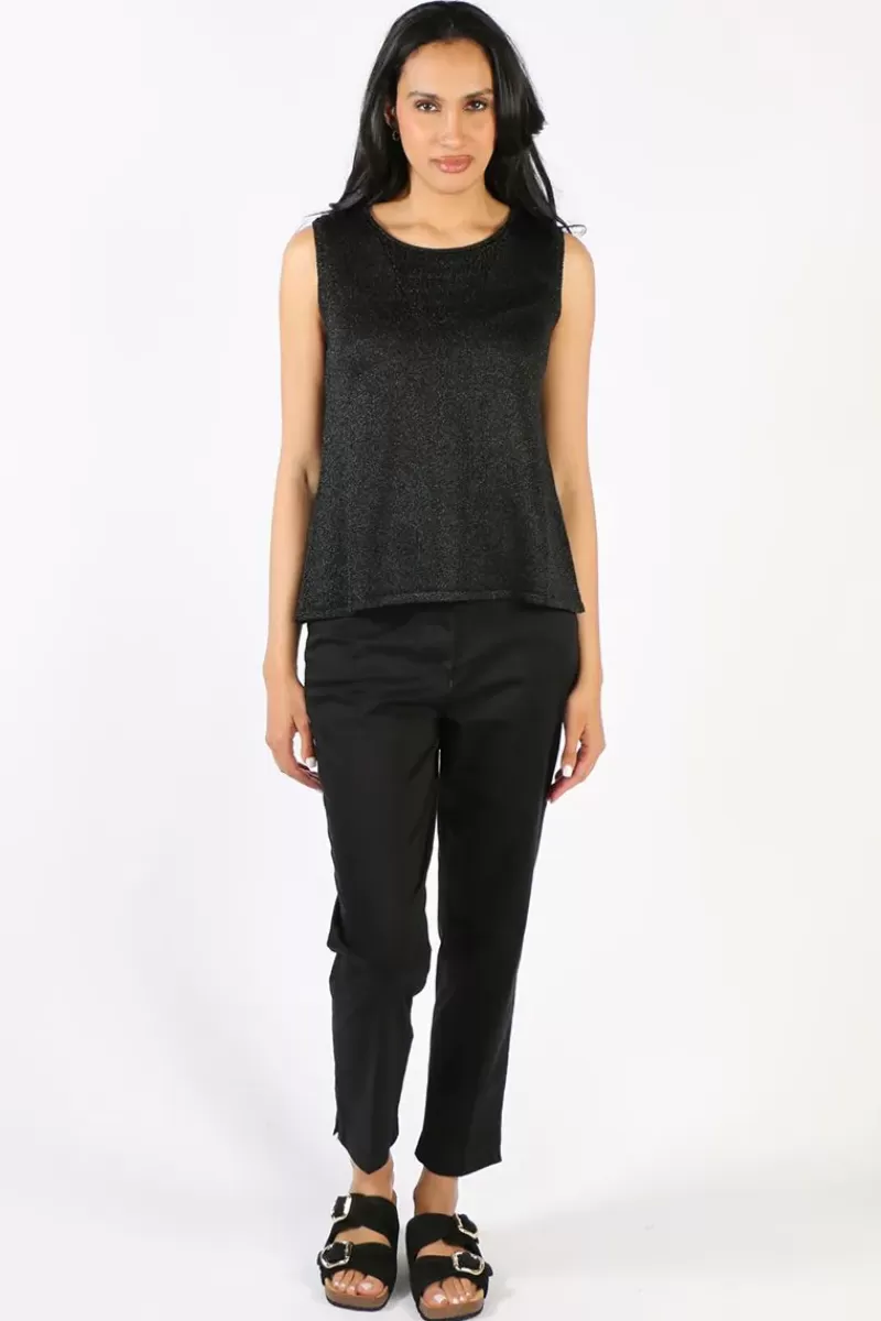 PING PONG Sleeveless Top In Black