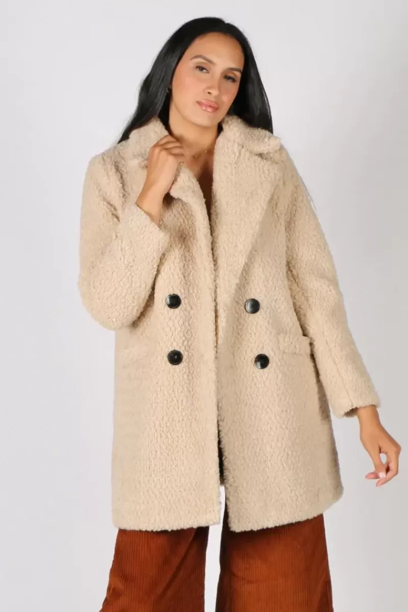 PING PONG Teddy Coat In Oatmeal