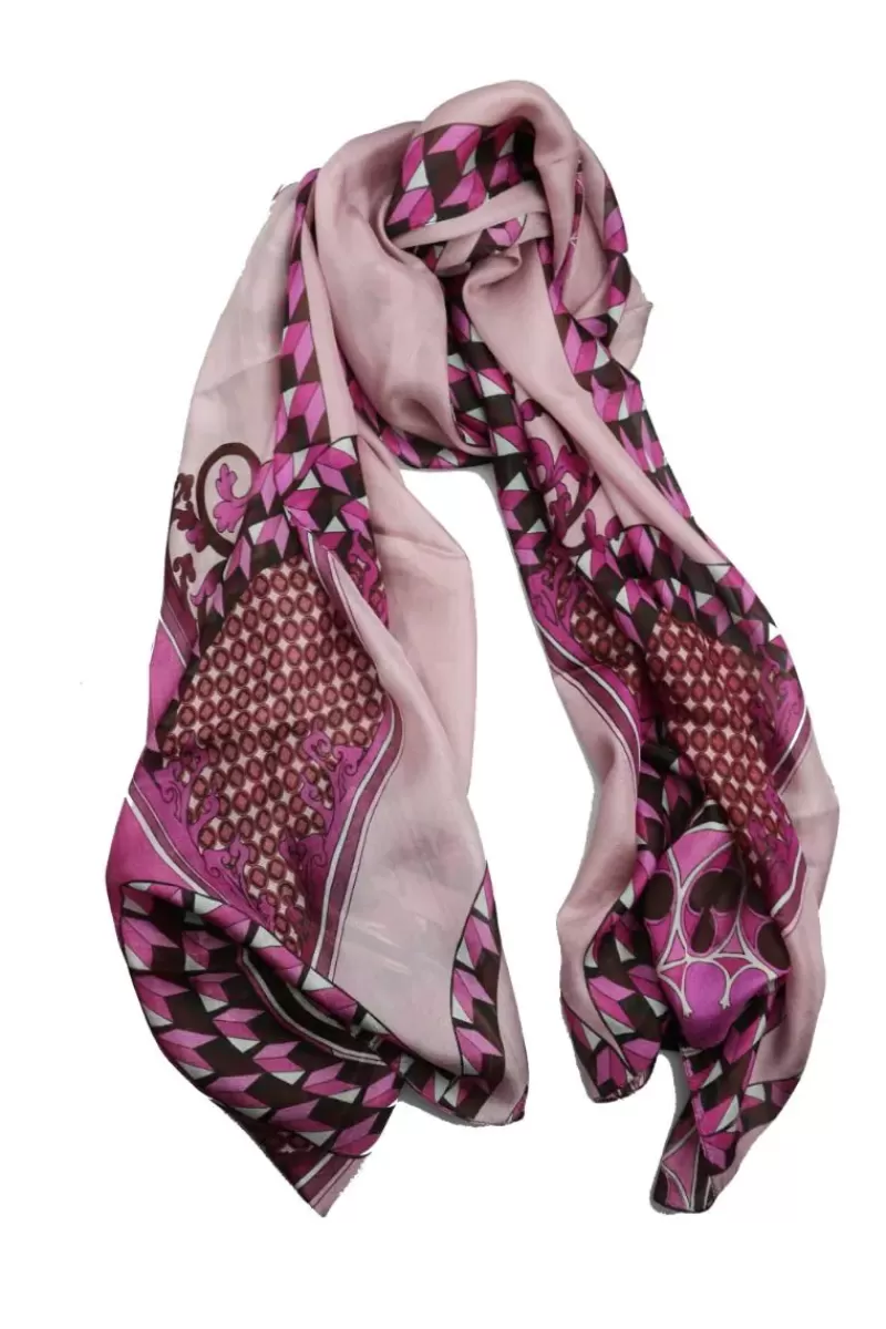 NAMASKAR Pink Art Deco Scarf By