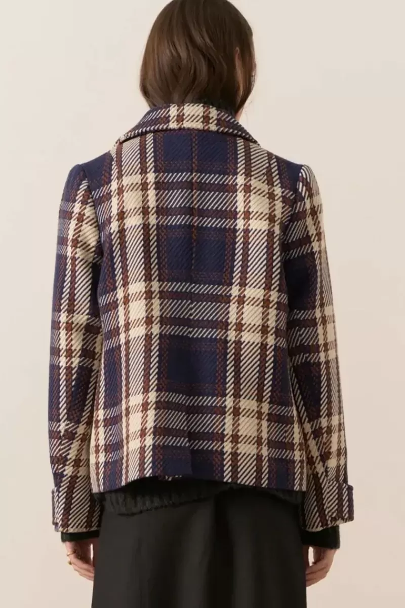 POL Holland Pea Coat In Check