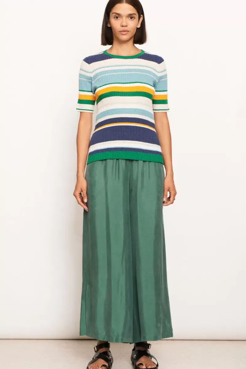 POL Stripe Lido Top In Green