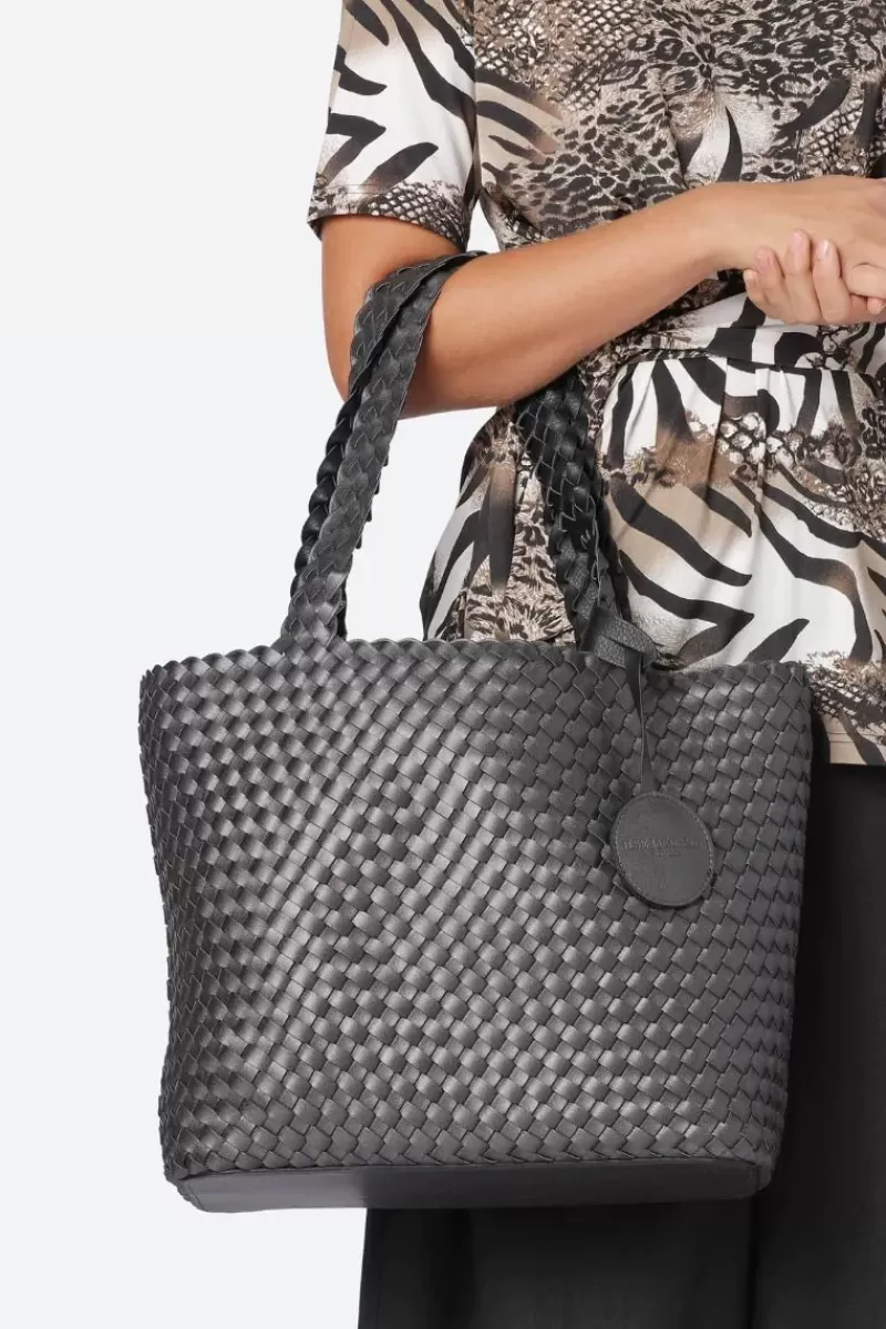 ILSE JACOBSEN Reversible Woven Tote Bag By In Black