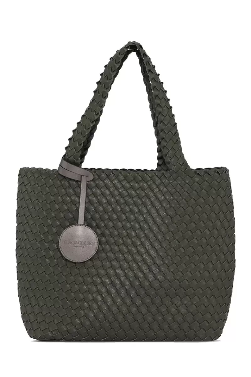 ILSE JACOBSEN Reversible Woven Tote Bag By In Gunmetal