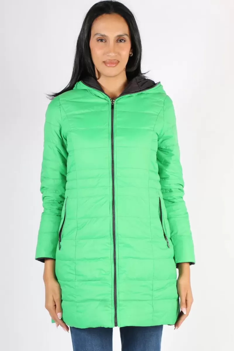 SABENA Reversible Down Puffer Coat In Green