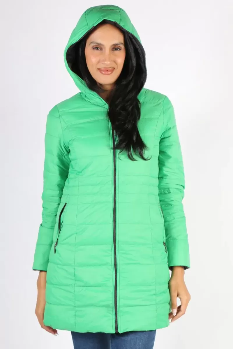 SABENA Reversible Down Puffer Coat In Green