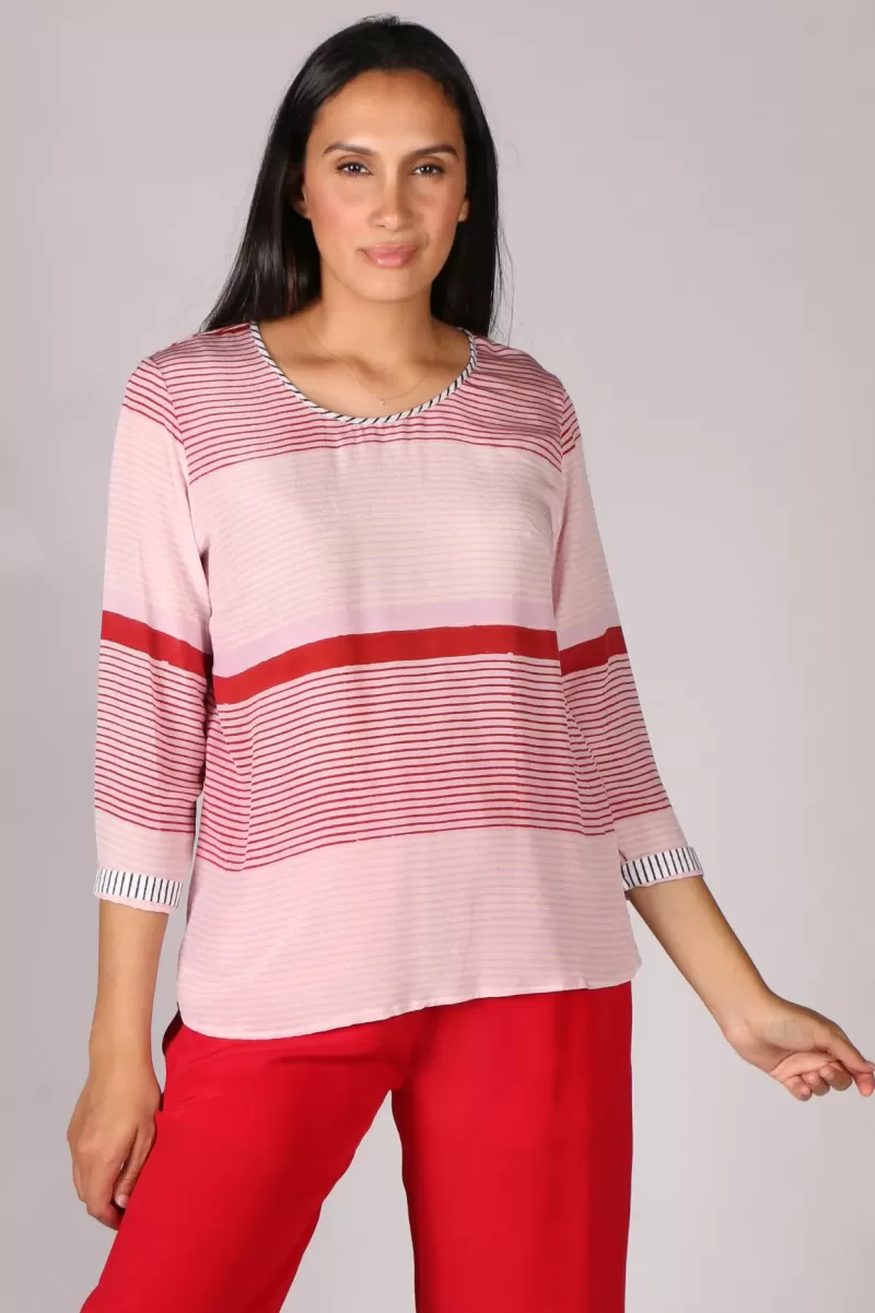 Reads Online Sarine Stripe Top By Anupamaa In Pink