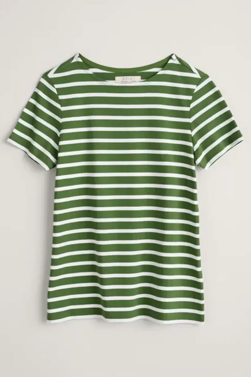 SEASALT Breton Spring Sailor Tshirt In Grass