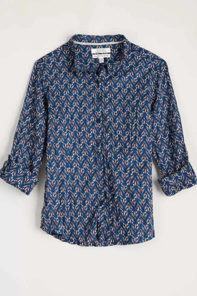 SEASALT Geo Rosebud Larissa Shirt In Blue