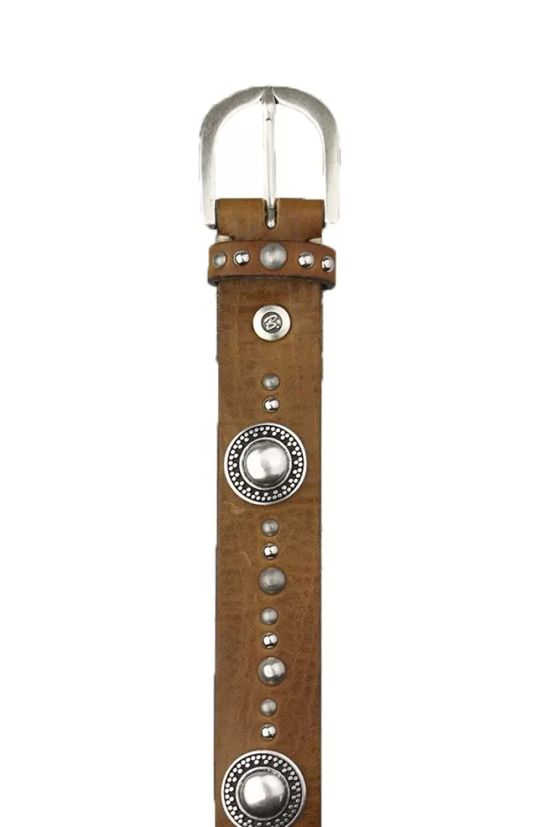 B.BELT Shield Stud Belt By In Cognac