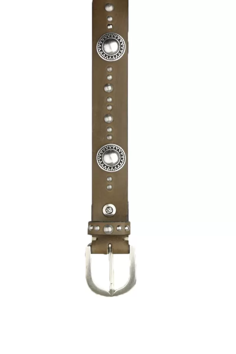 B.BELT Shield Stud Belt By In Taupe