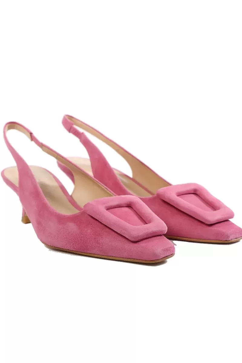 ZINDA Slingback Suede Heels By In Fuchsia