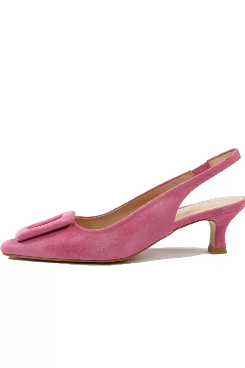 ZINDA Slingback Suede Heels By In Fuchsia