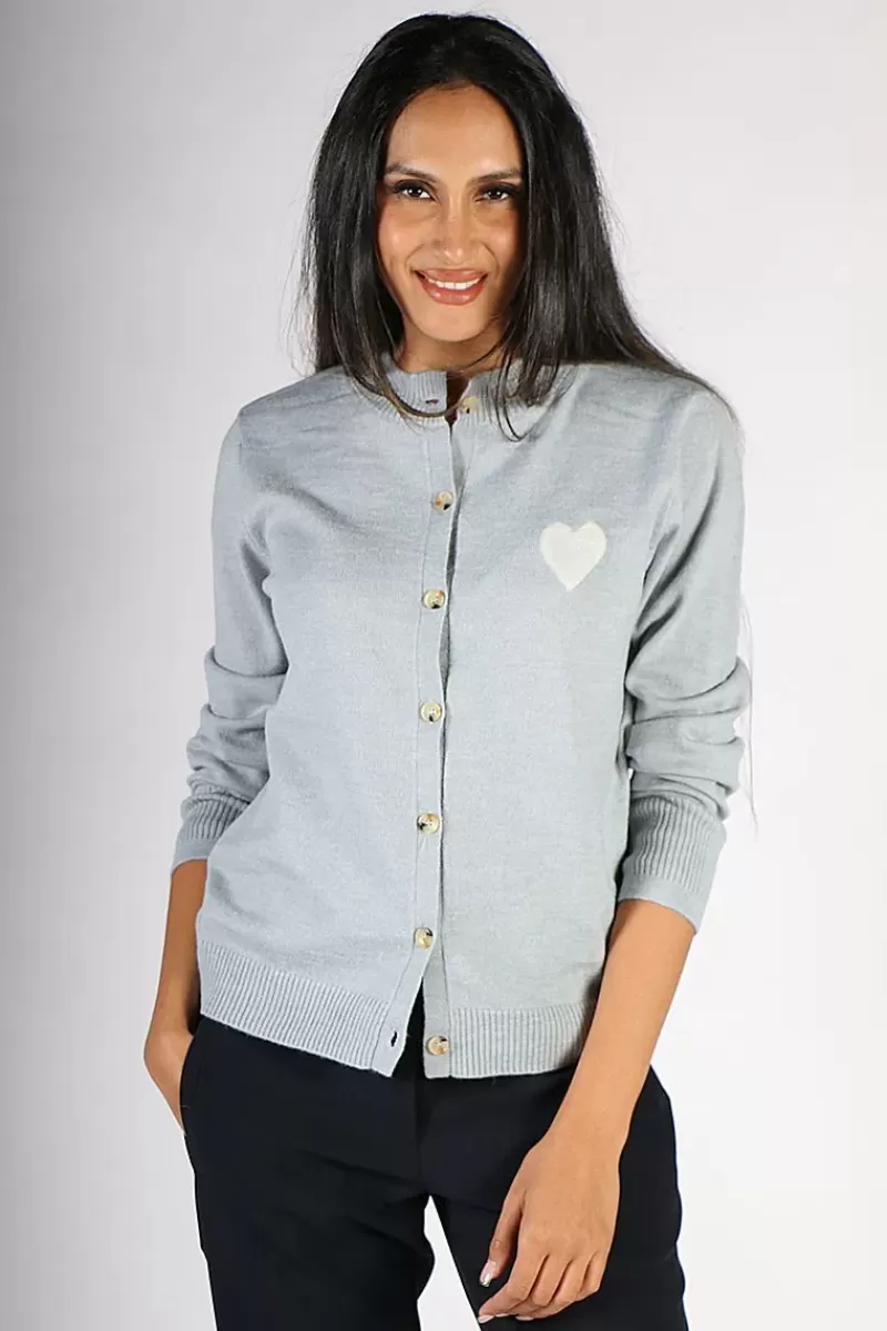 SPANNER Heart On Your Sleeve Cardigan In Ice