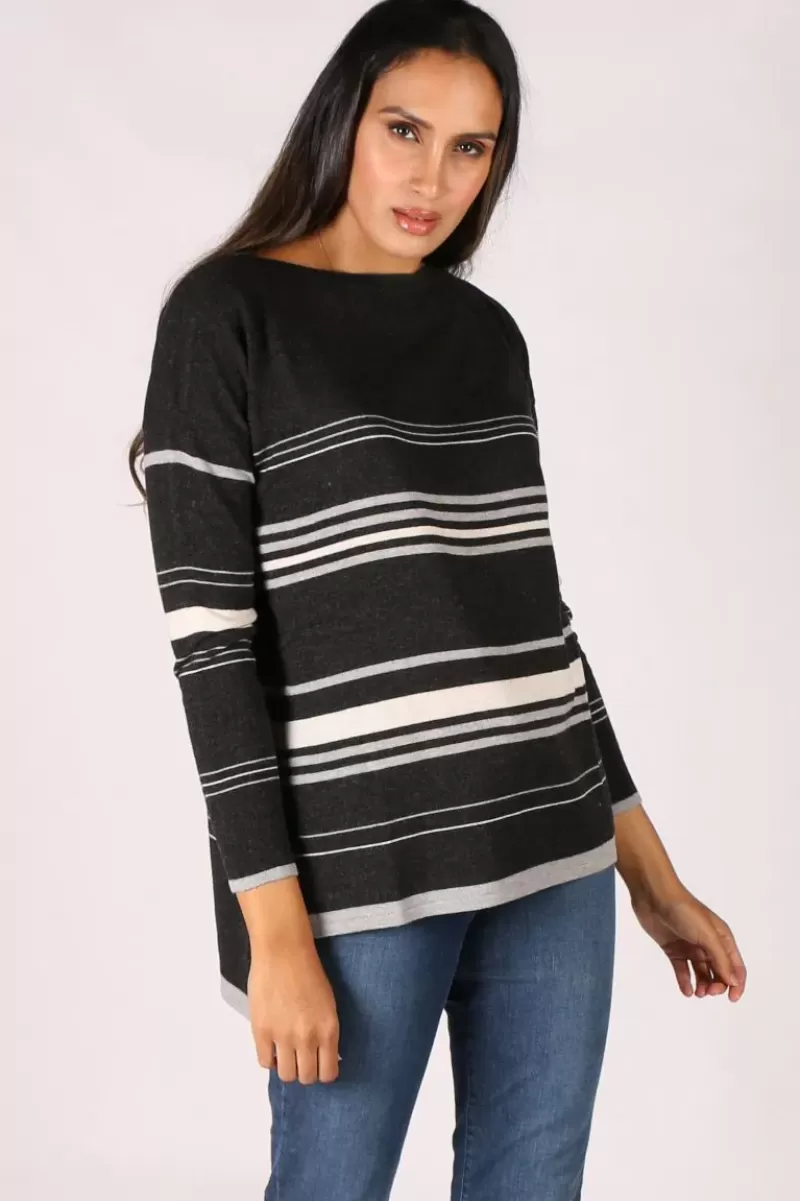 BRIDGE & LORD Split Hem Jumper In Black By