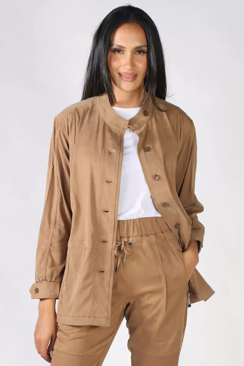 LANIA THE LABEL Steel Jacket By Lania In Tan