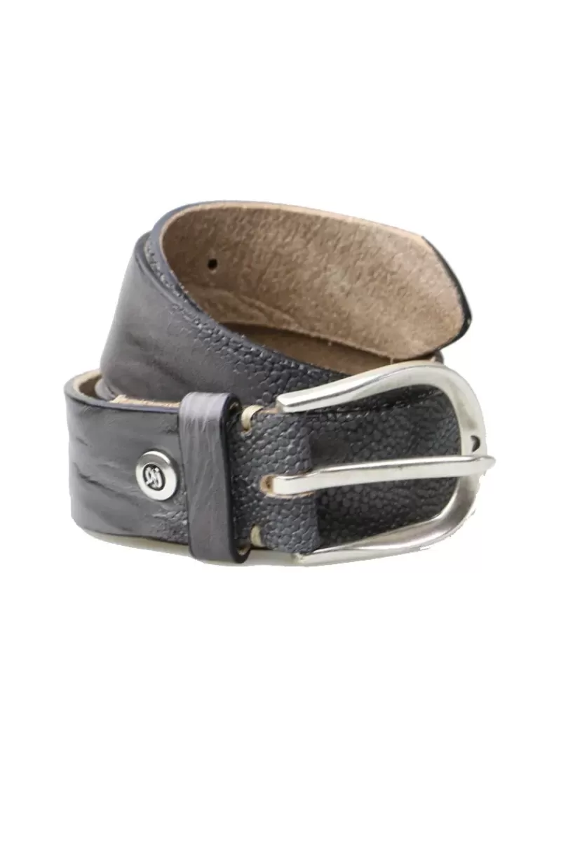 B.BELT Stingray Textured Leather Belt By In Steel