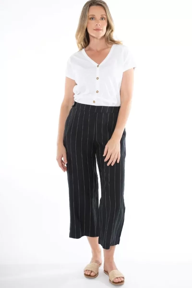 JUMP Stripe Cropped Pant In Black By