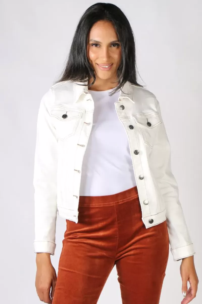 THREADZ Contrast Jacket In Ivory