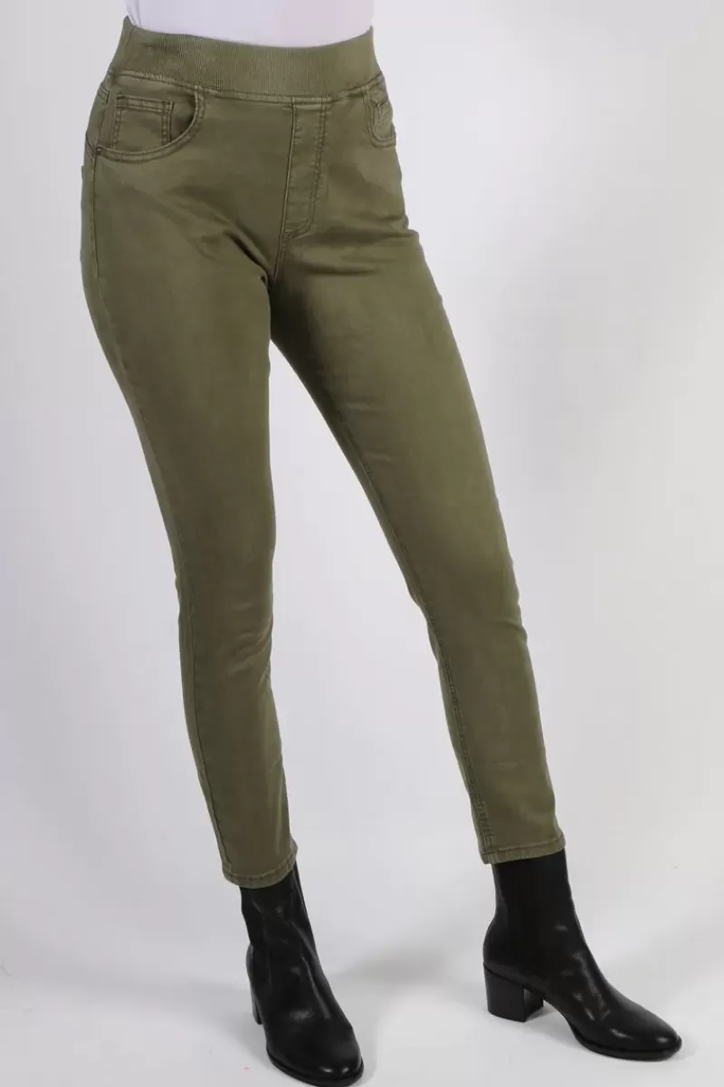 THREADZ Lily Pull On Jean In Khaki