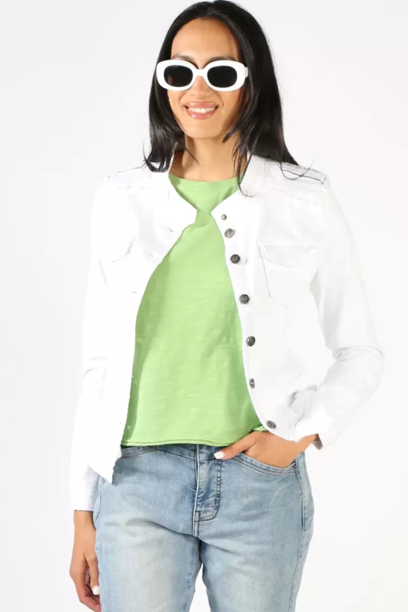 THREADZ Military Jacket In White