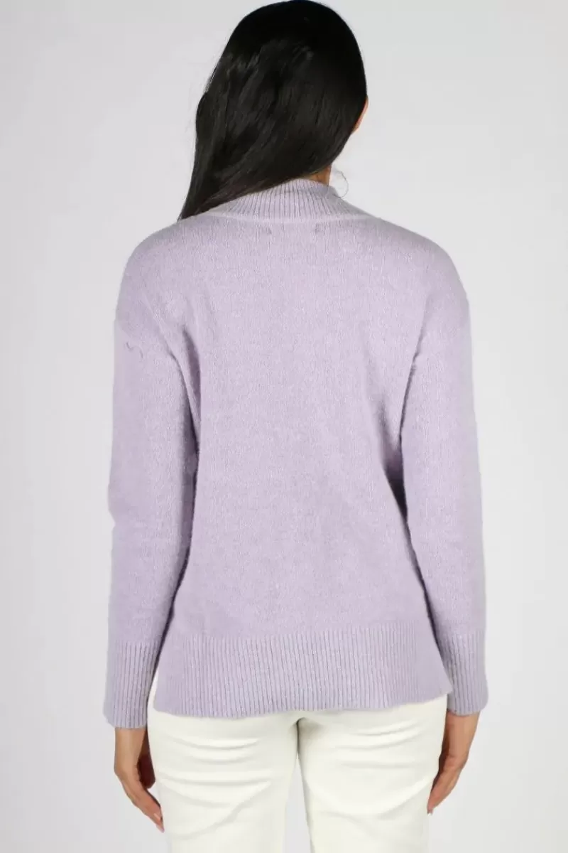 THREADZ Mock Neck Jumper In Lilac