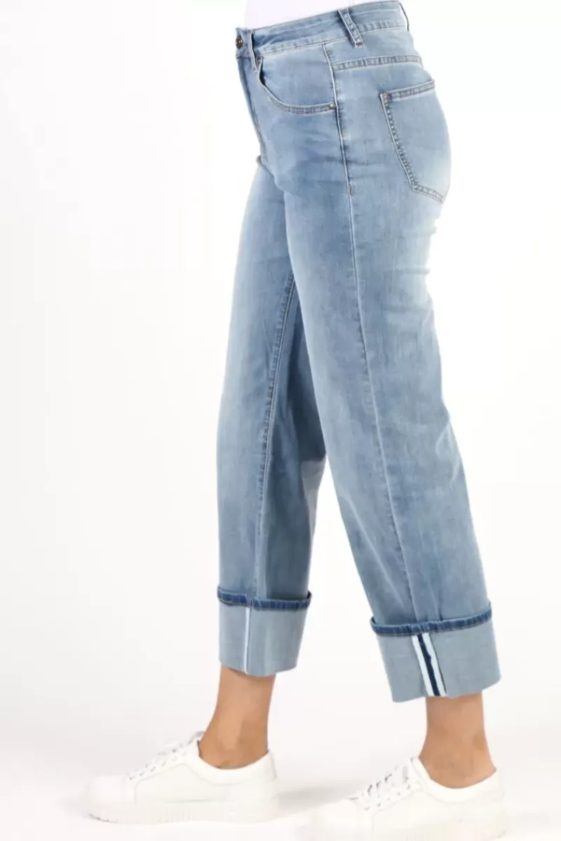 THREADZ Roll Hem Jeans In Denim