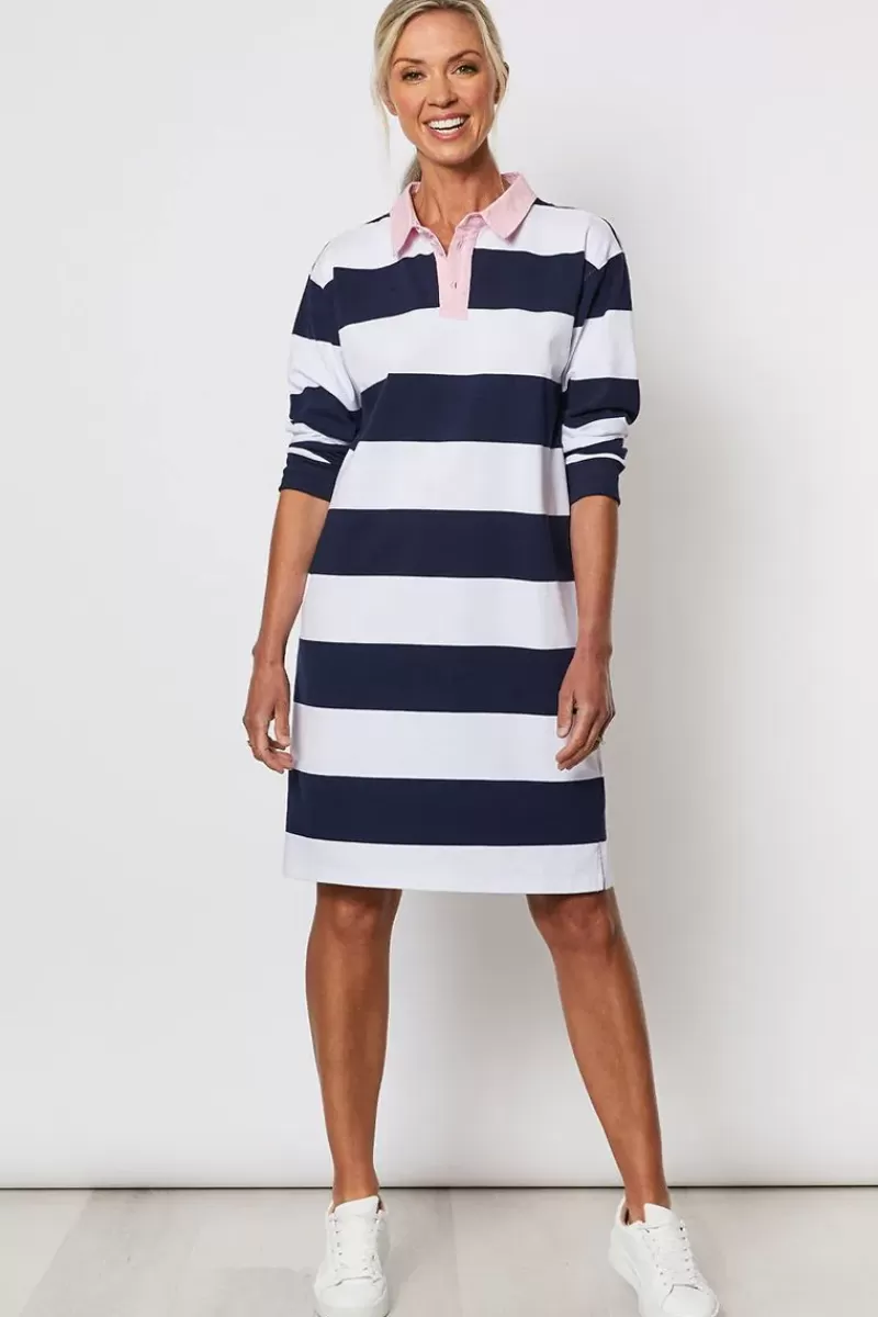 THREADZ Rugby Dress In Navy