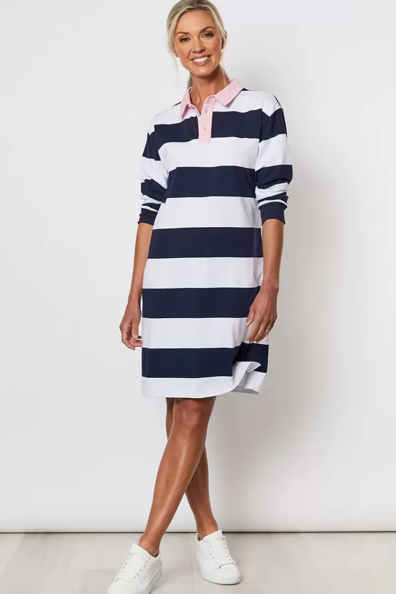 THREADZ Rugby Dress In Navy