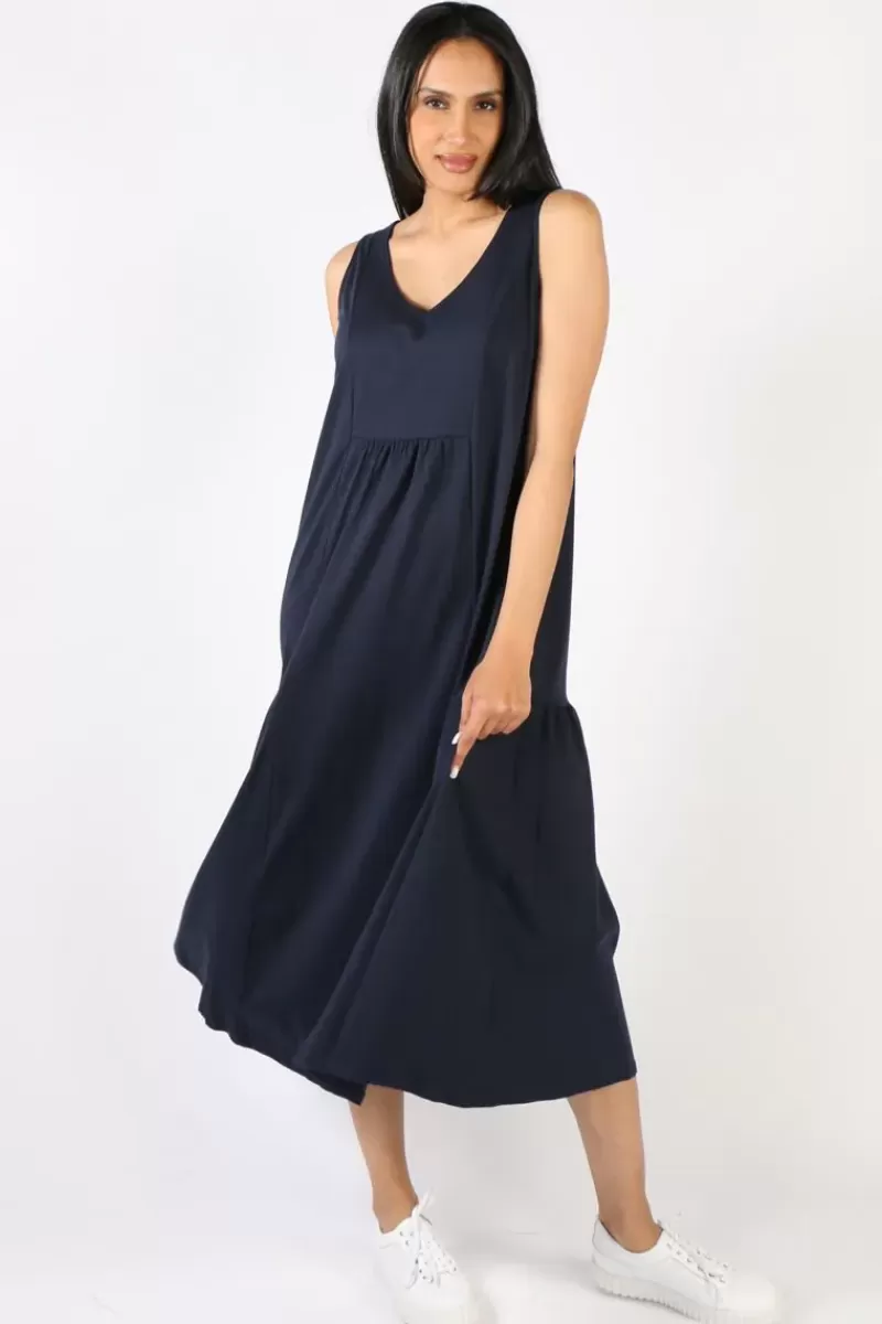 THREADZ Venue Jersey Dress In Navy