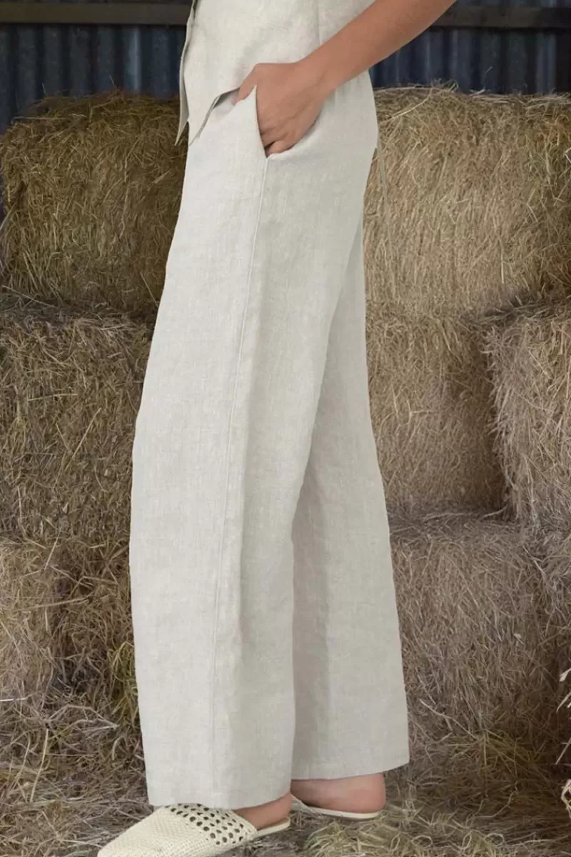 TRELISE COOPER Walk Right Up Linen Pant In Oatmeal