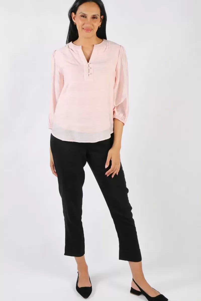 TWO TS Sheer Check Shirt In Pink