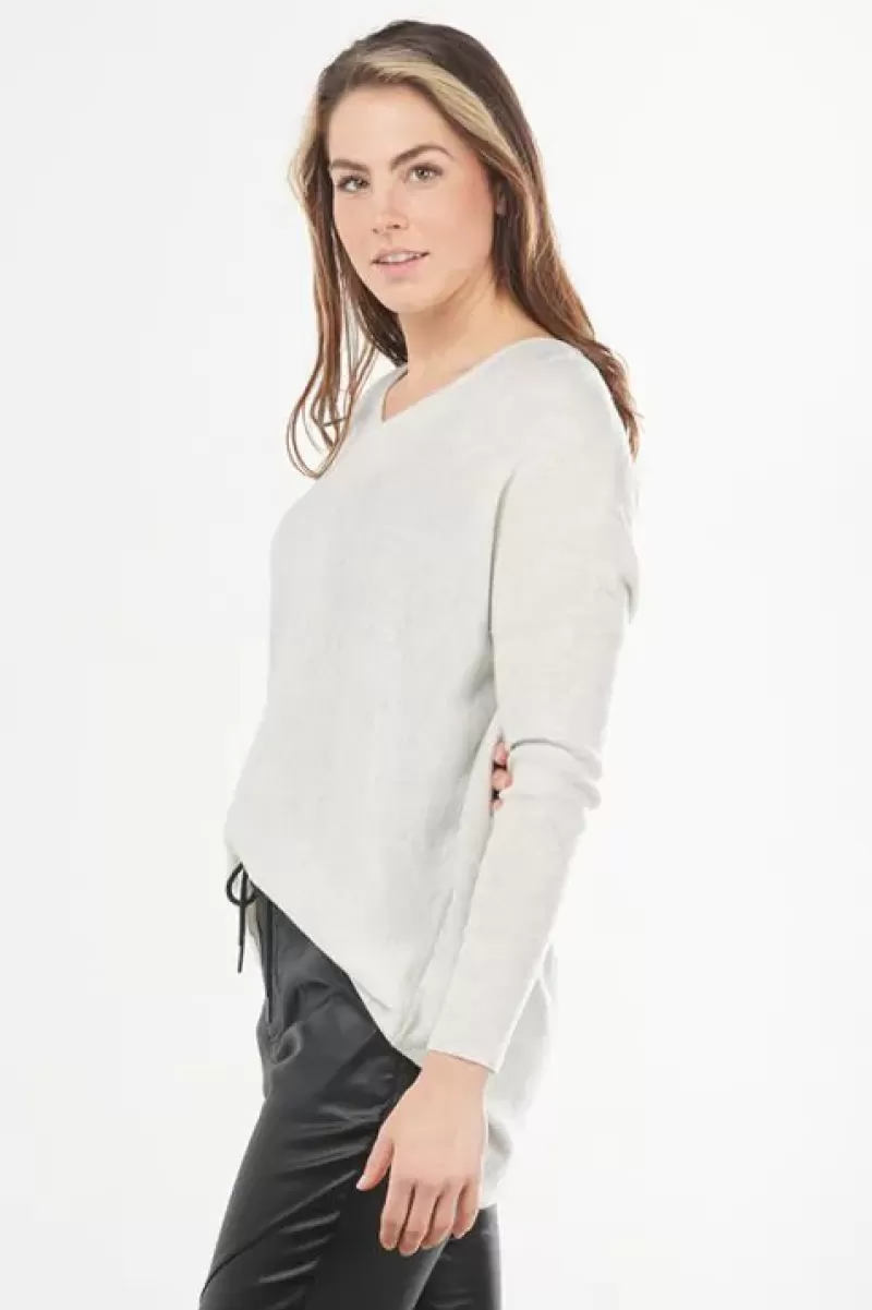 BRIDGE & LORD V Neck Jumper In Cloud By