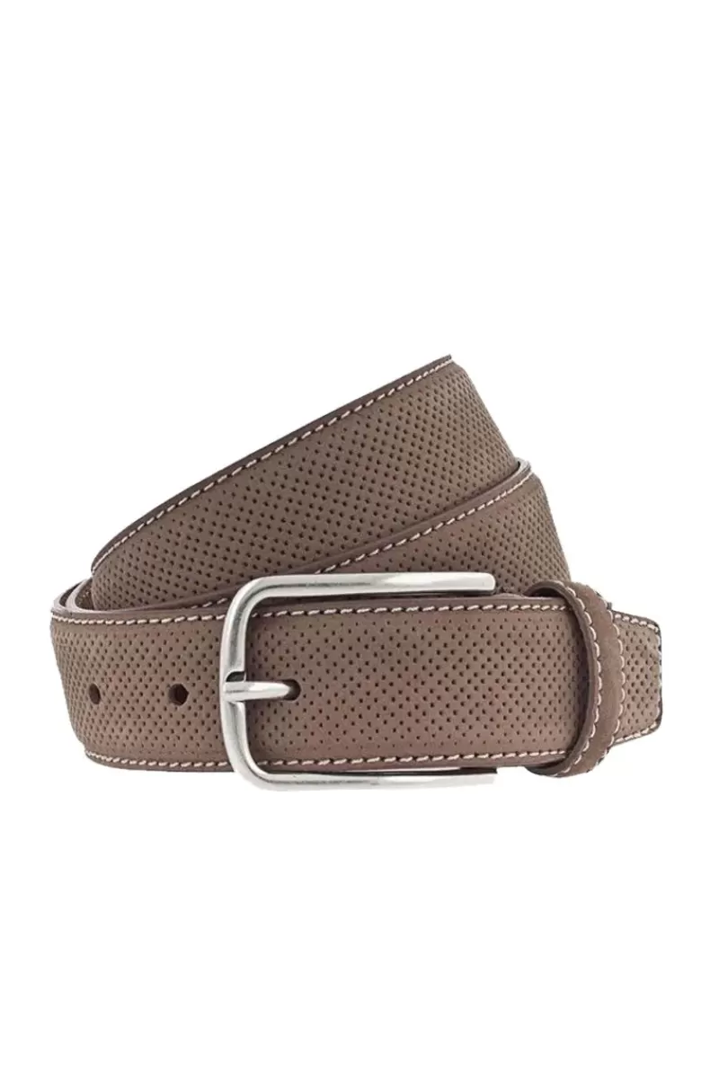 VANZETTI Laser Cut Belt In Camel