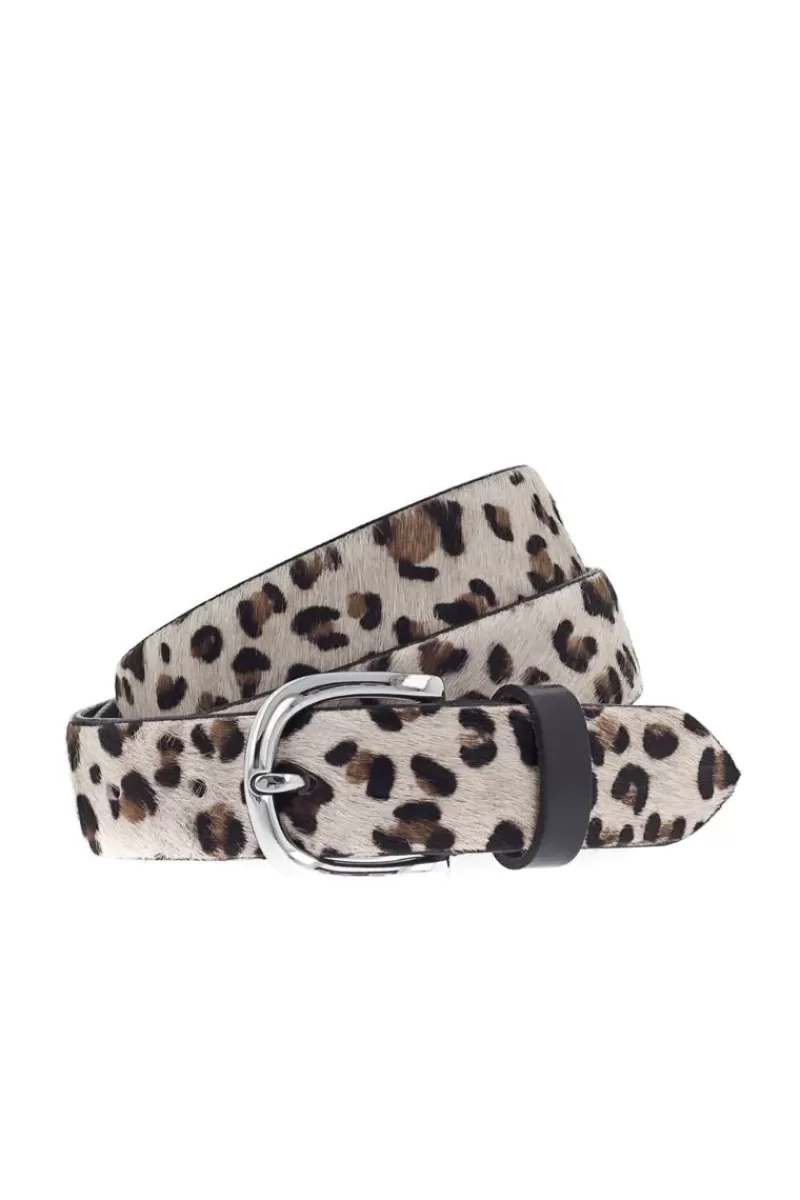 VANZETTI Leopard Belt In Cream