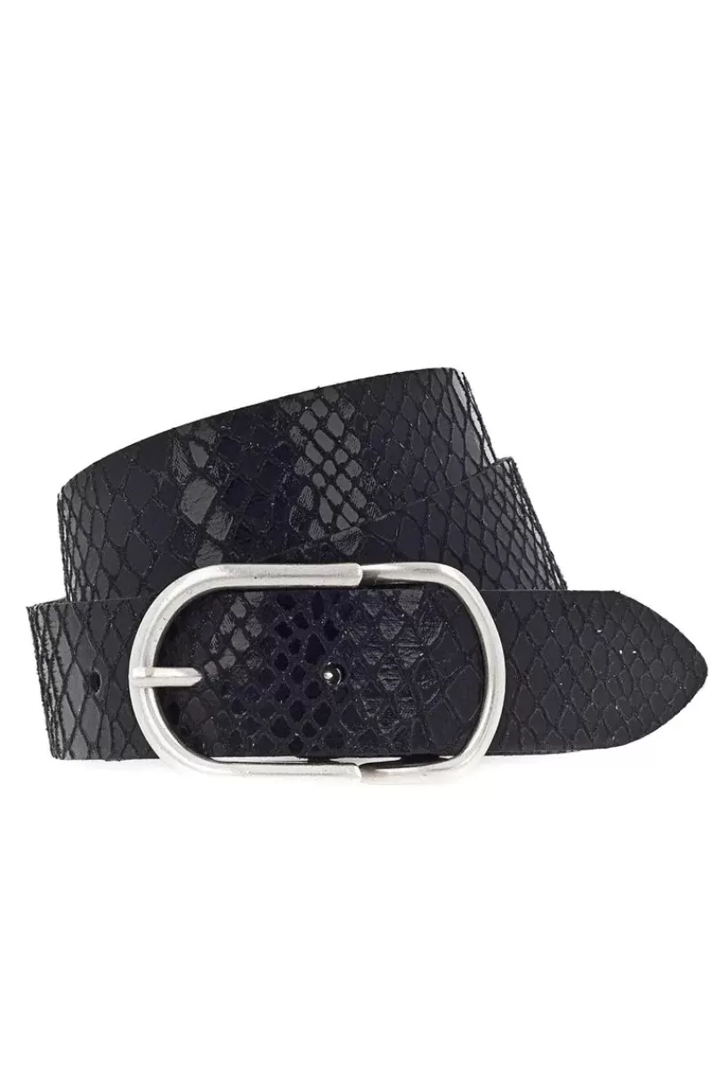 VANZETTI Snake Skin Belt In Black