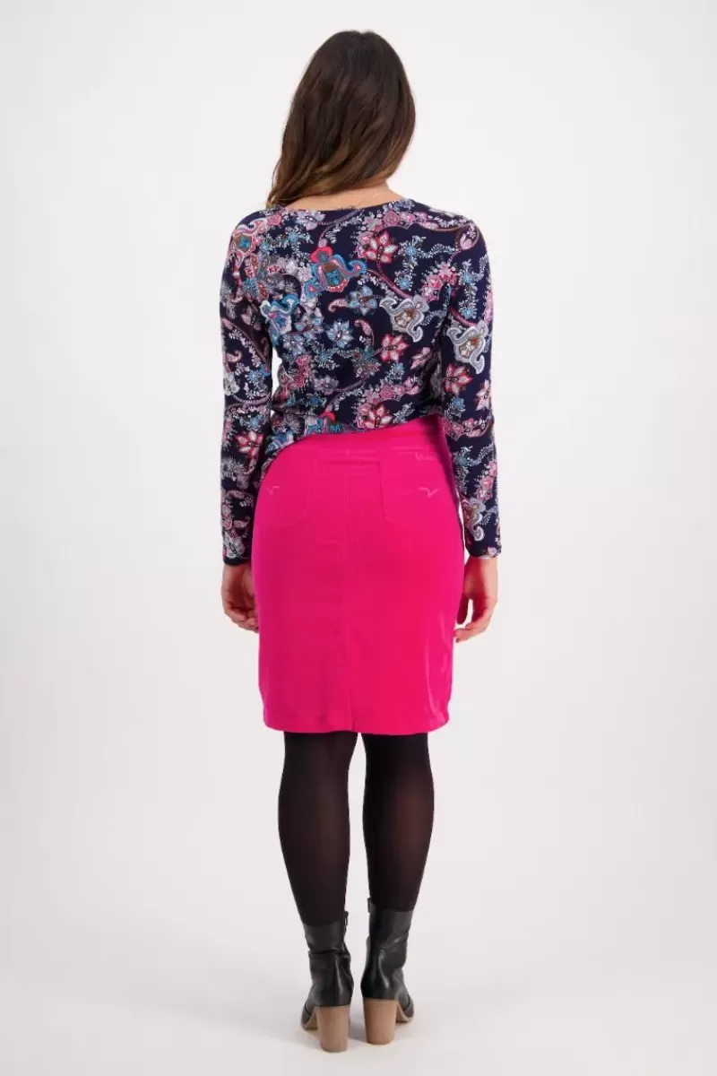 VASSALLI Corduroy Skirt In Hot Pink