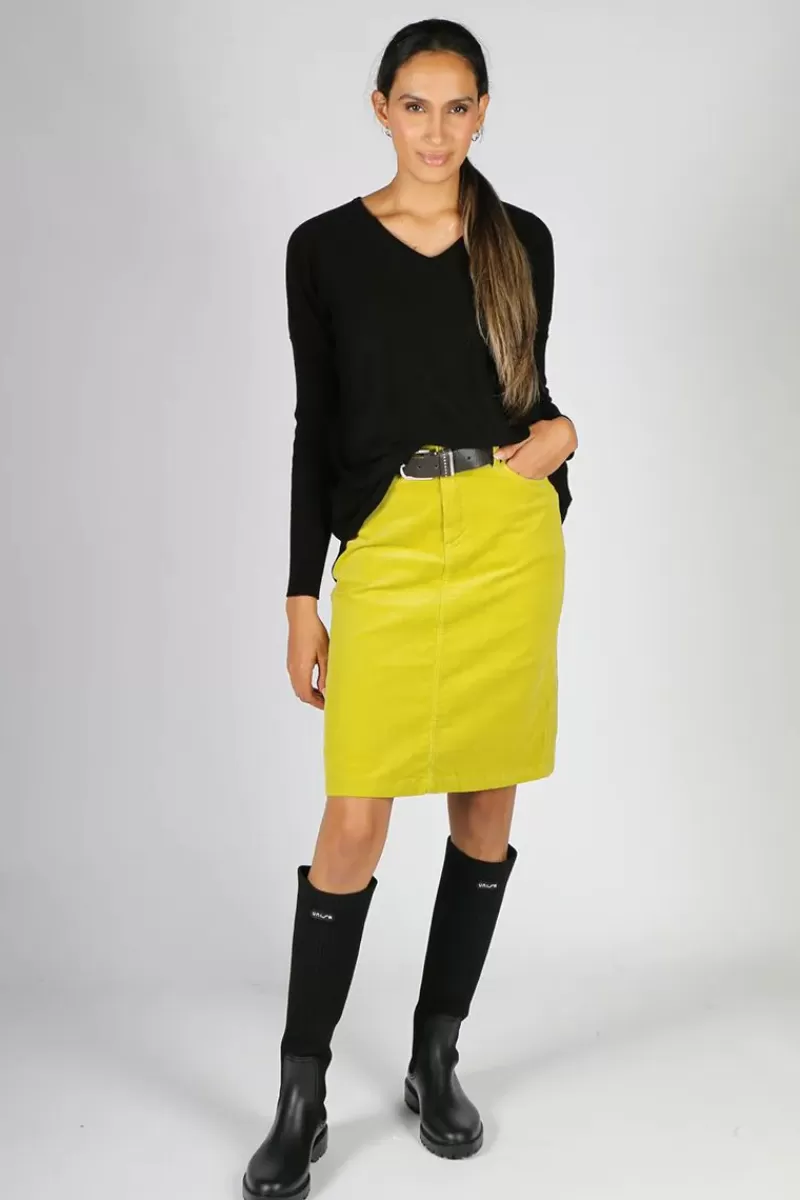 VASSALLI Corduroy Skirt In Lime