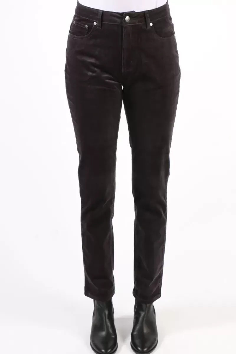 VASSALLI Narrow Leg Pinwale Cord Jean In Charcoal