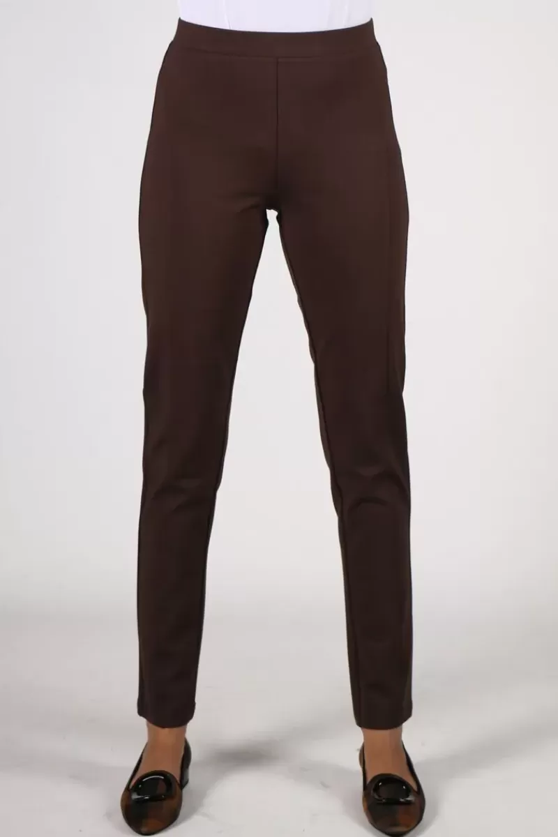 VASSALLI Seamed Ponte Pant In Chocolate