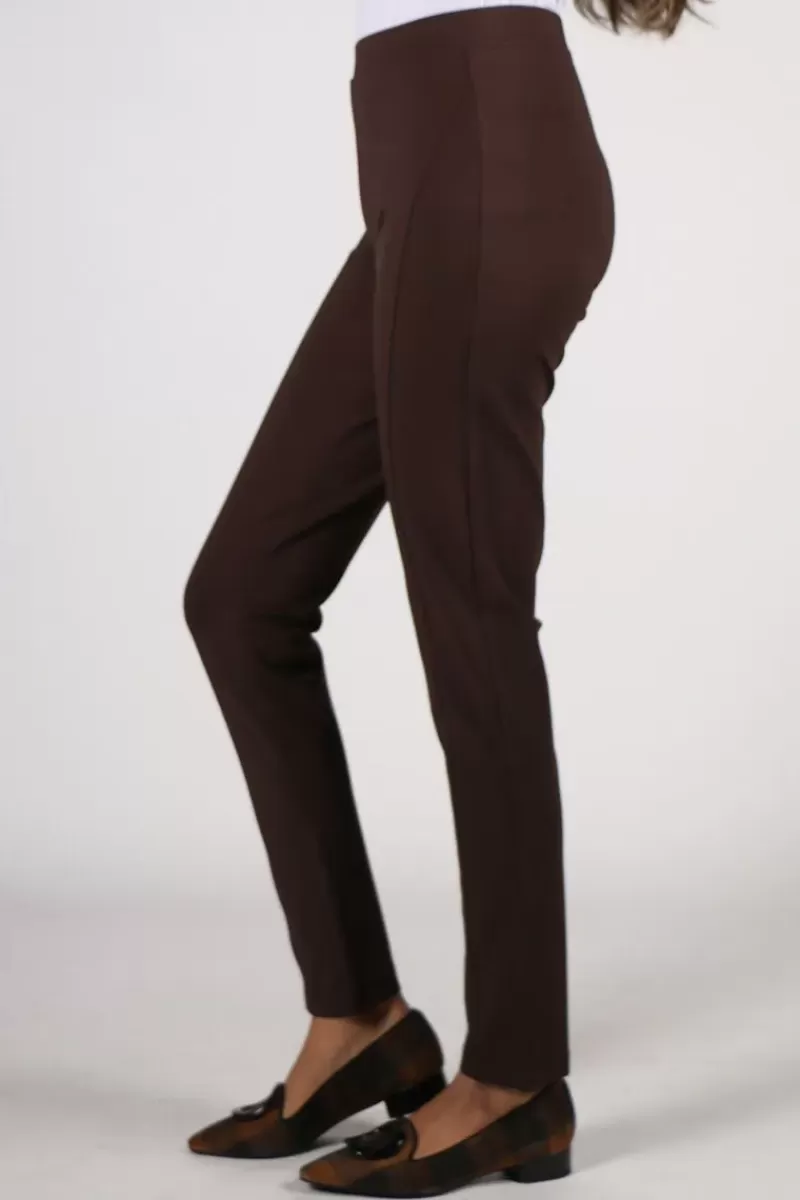 VASSALLI Seamed Ponte Pant In Chocolate